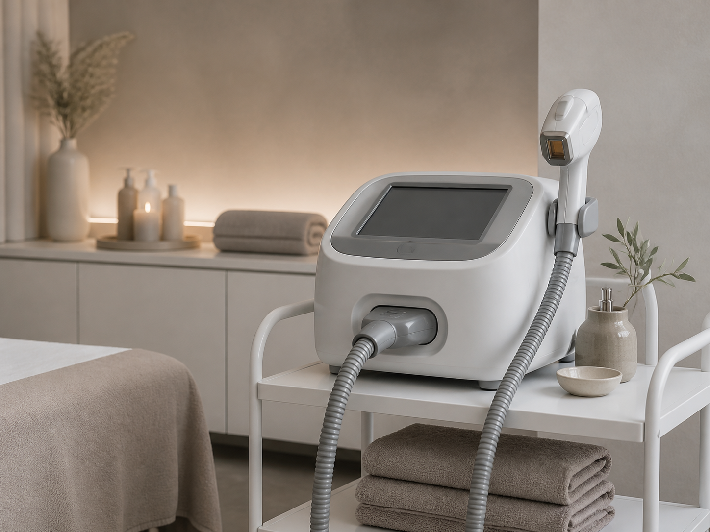 Macchinario per epilazione laser in cabina estetica